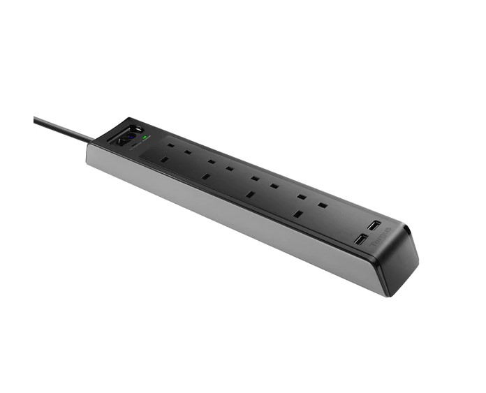 Targus SmartSurge 4 with 2 USB Ports Black UK Plus