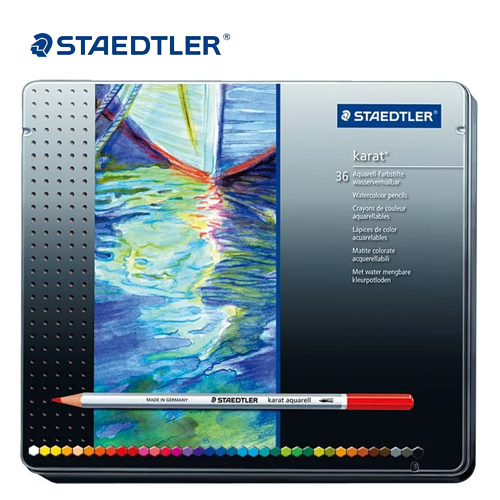 Staedtler MS125M36 Karat Aquarell 36 Watercolour Pencils Matal Box Set