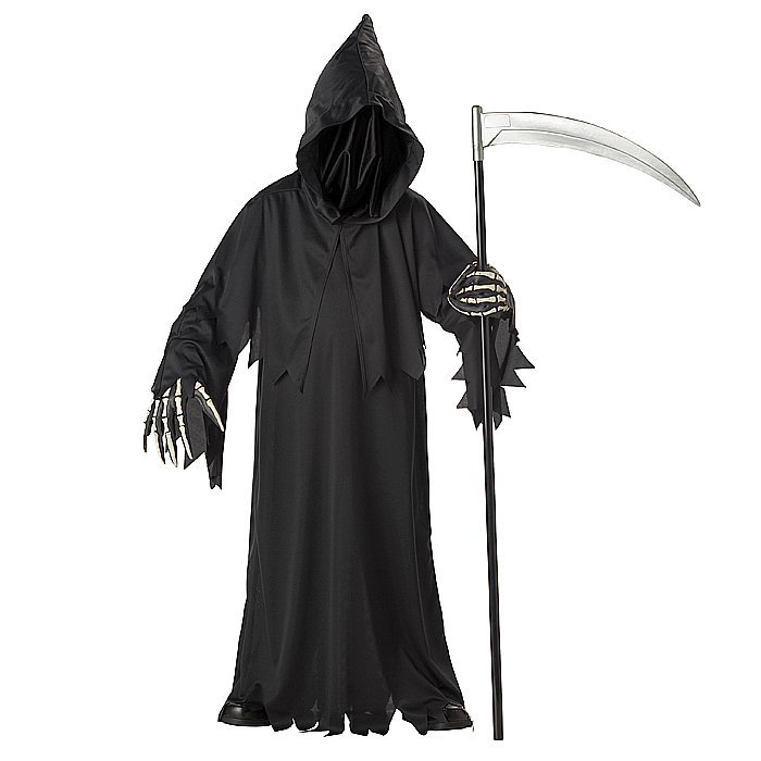 GRIM REAPER DEATH DARK MESSENGER EVIL SCARY CHILD BOYS HALLOWEEN COSTUME