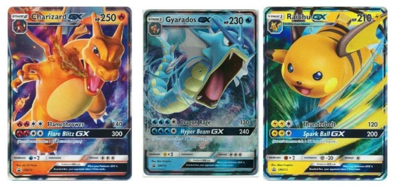 Pokémon TCG: Hidden Fates Promo Cards Charizard Gyarados Raichu GX 3 Cards only
