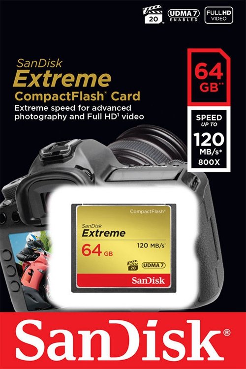 Sandisk Extreme 64GB Compact Flash 120MB/s SDCFXSB 064G