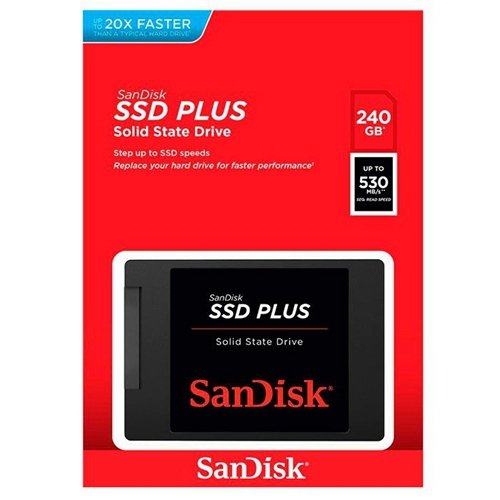 Sandisk SSD Plus 240GB 2.5 Inch SATA 6Gb/s SSD R530/W440 SDSSDA 240G