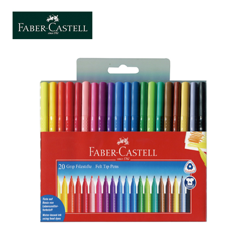 FABER-CASTELL 155320 Grip felt tip pen plastic wallet of 20 colors