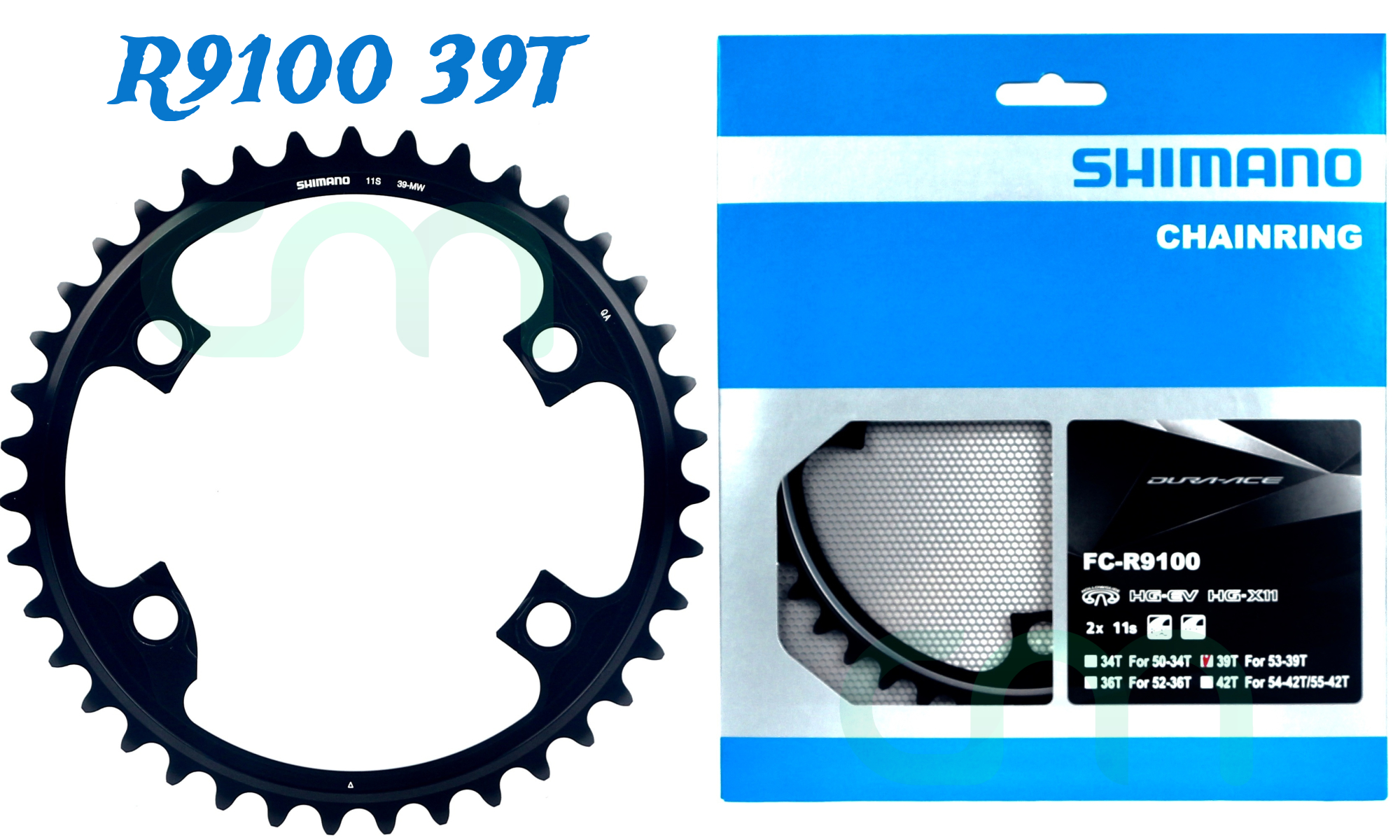 Shimano DURA ACE FC-R9100 110mm BCD 4 Arm Chainrings - 39T