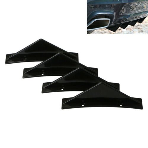 4x Car Rear Bumper Spoiler Curved Shark Fin Lip Diffuser Protector Universal