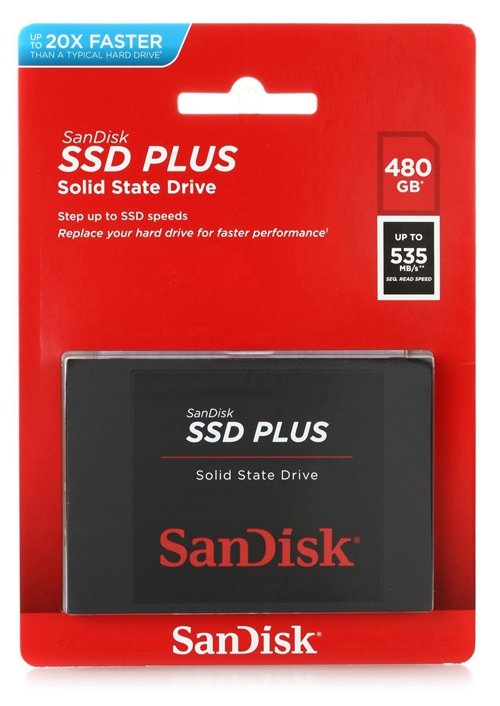 Sandisk SSD Plus 480GB 2.5 Inch SATA 6Gb/s SSD R535/W445 SDSSDA 480G