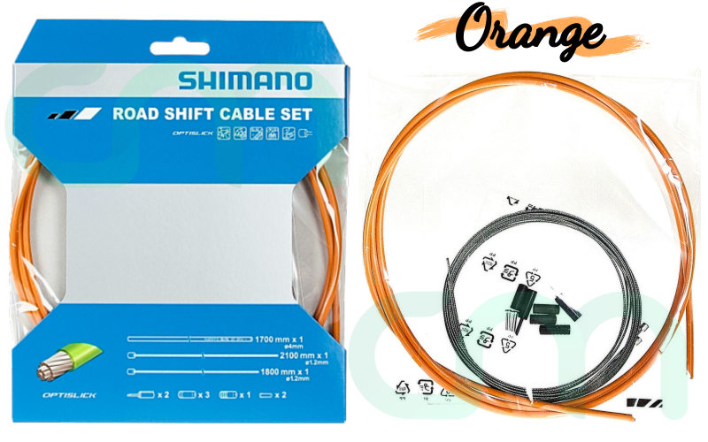 (Orange) Shimano ROAD Shift Cable Set Optislick With Casing SP41 NIB