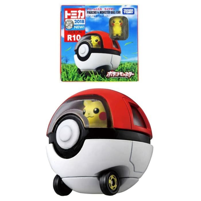 [2018 Sticker] Dream Tomica Diecast Model Car R10 - Pikachu & Monster Ball Car