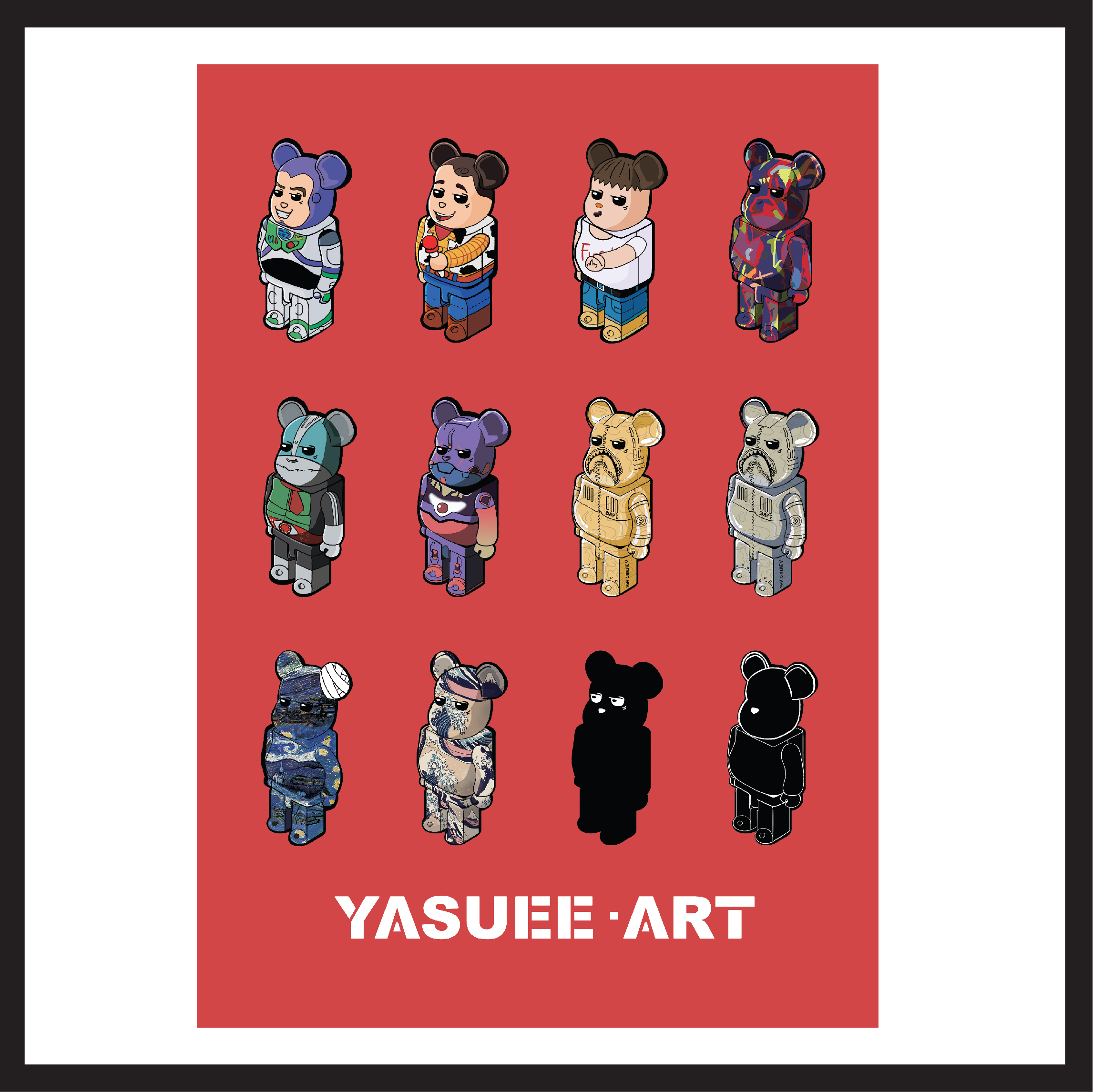 Be@rbrick Collection 1000% story bearbrick art paint (297 x 420 mm) 50 pcs limited