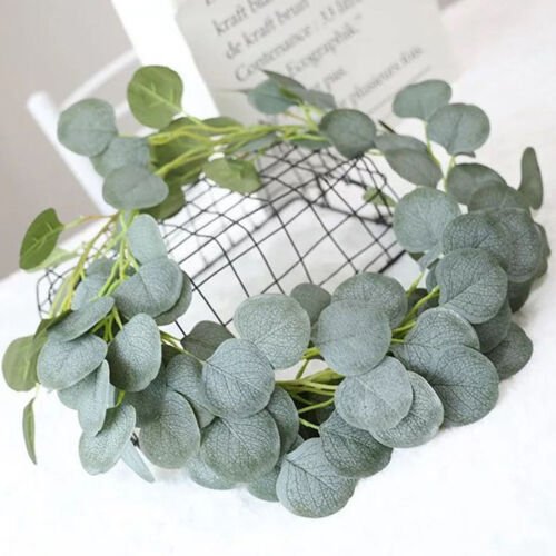 Artificial Eucalyptus Garland Faux Silk Vine Handmade Leaves Greenery