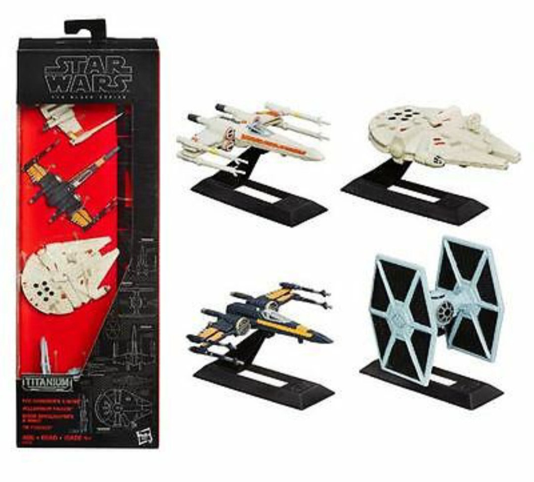 Hasbro Star Wars The Black Series Titanium Series Boxset Millennium Falcon X-wing Tie Fighter