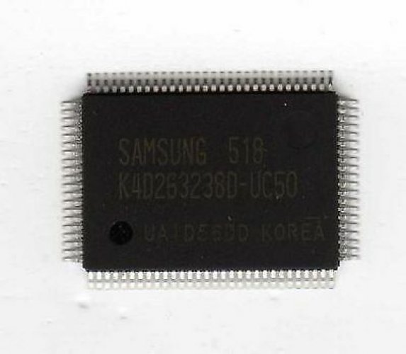 SAMSUNG K4D263238D-QC50 QFP 1M x 32Bit x 4 Banks Double