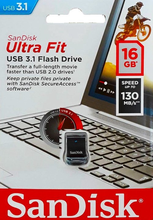 Sandisk Ultra Fit 16GB USB 3.1 Flash Drive 130MB/s SDCZ430 016G
