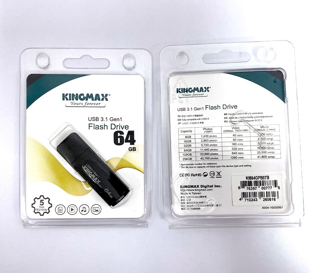 Kingmax PB-07 64GB USB 3.1 Flash Drive Black Color KM64GPB07B