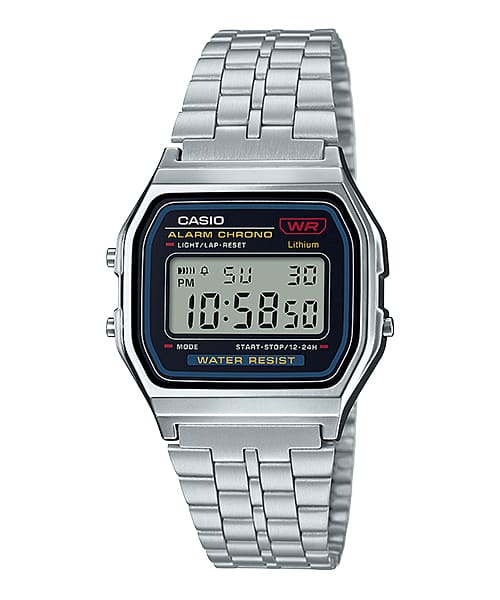 Casio A159WA-N1 Stainless steel strap waterproof square surface