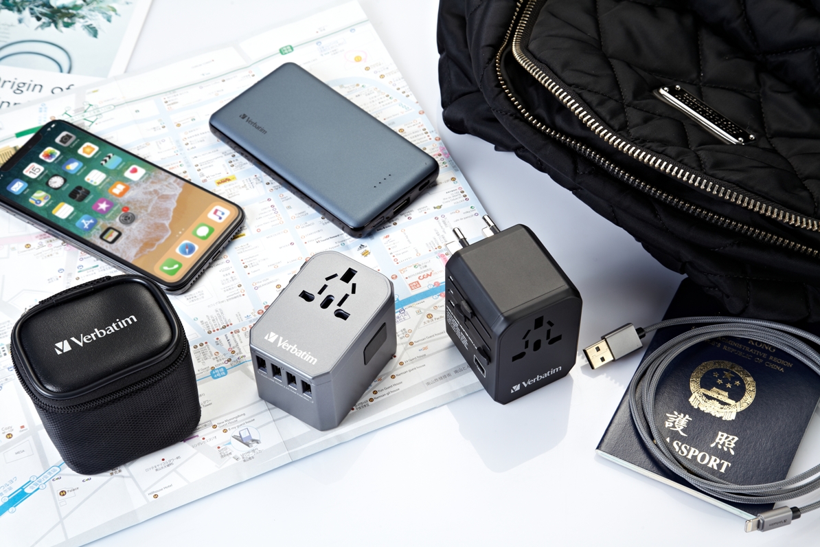 Verbatim Universal 5 Ports Travel Adapter (Grey / Purple / Black)