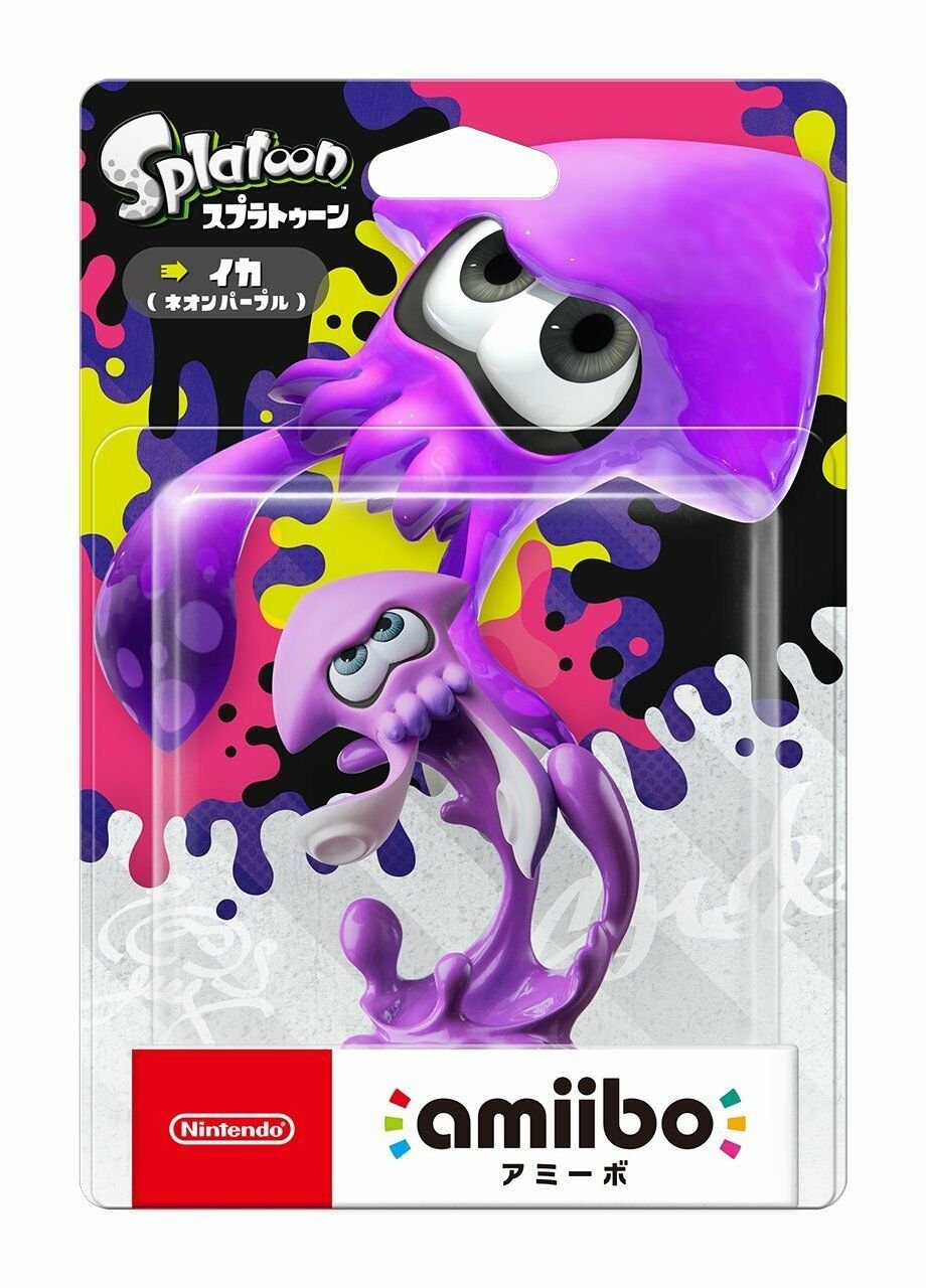 Brand NEW Nintendo amiibo Squid Neon purple Splatoon Ika Figure