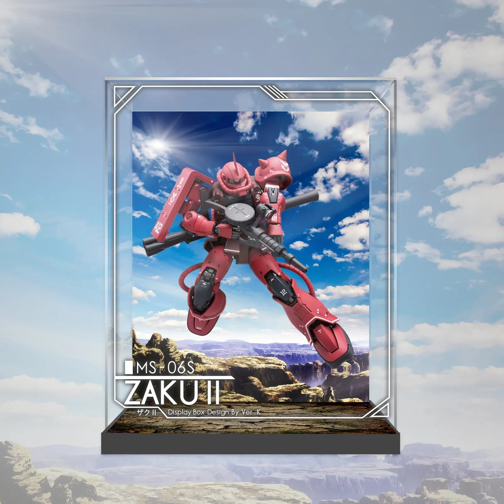【AOWOBOX】GFFMC MG Gundam 高達 1/100 渣古 ZAKU II MS-06S 模型 高透主題展示盒