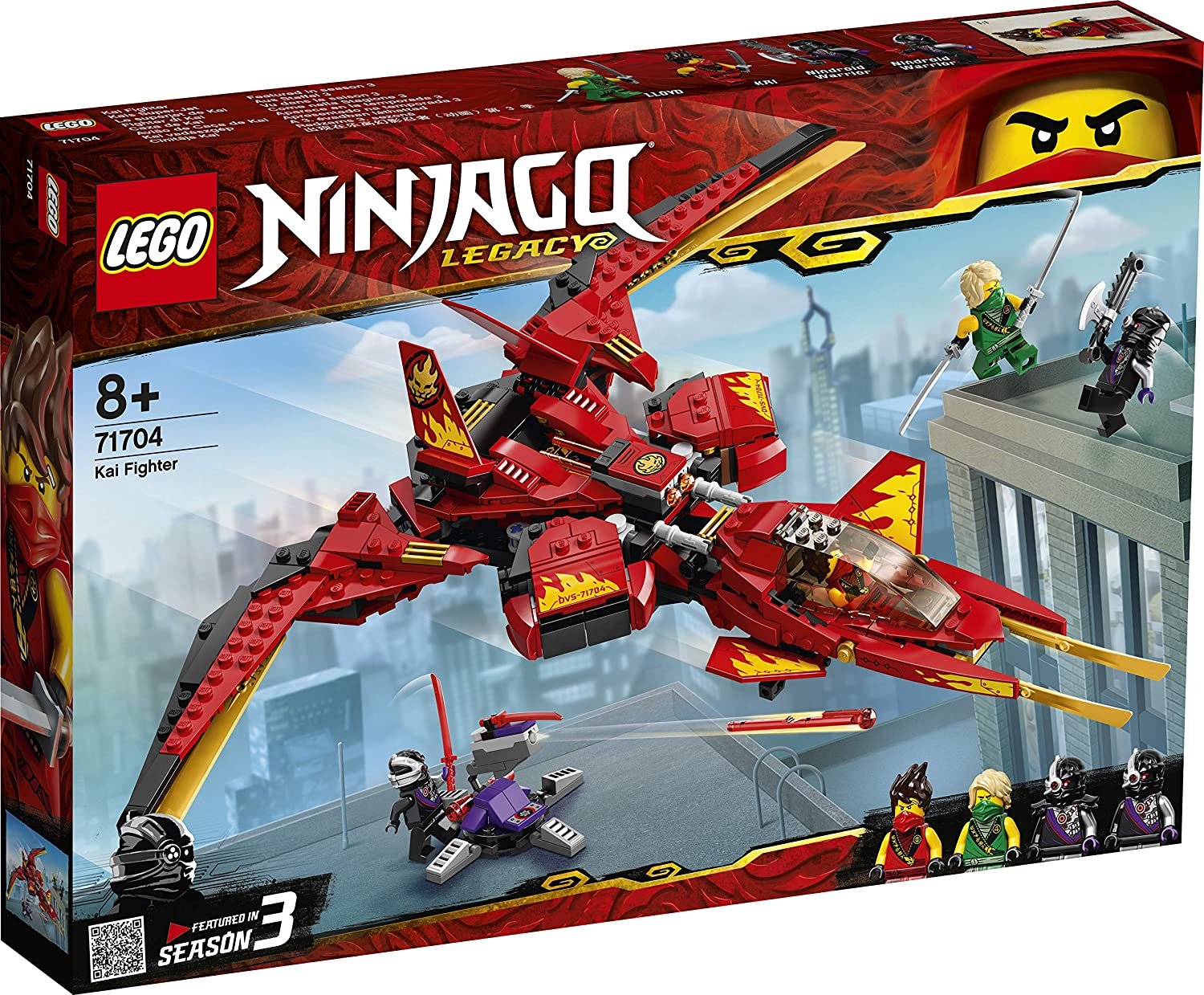 LEGO NINJAGO 71704 Legacy Kai Fighter Toy Jet Playset with Nindroid Action Figures