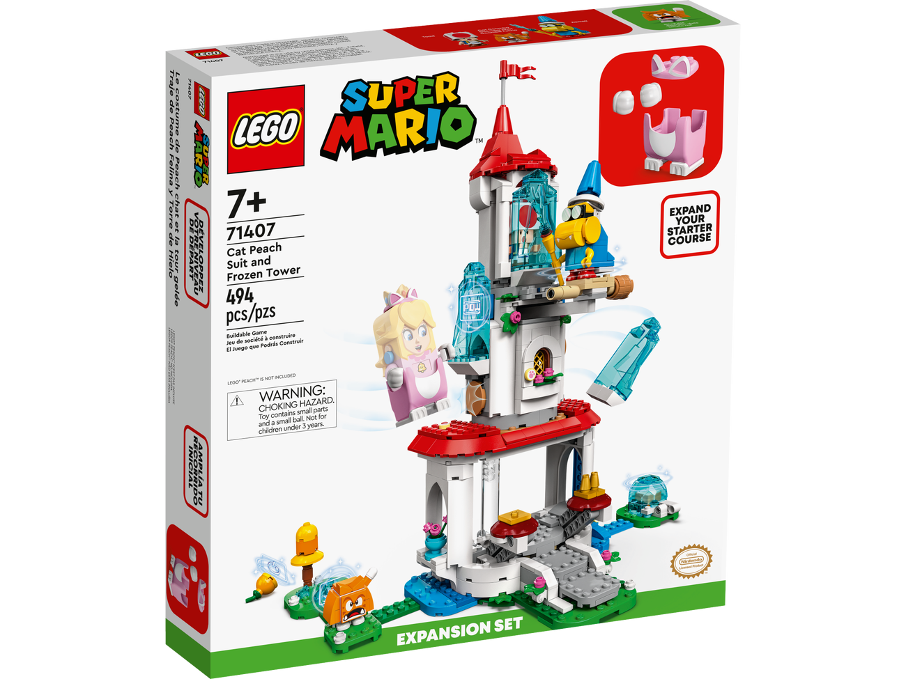 LEGO Super Mario Series 71407 Cat Peach Suit and Frozen Tower