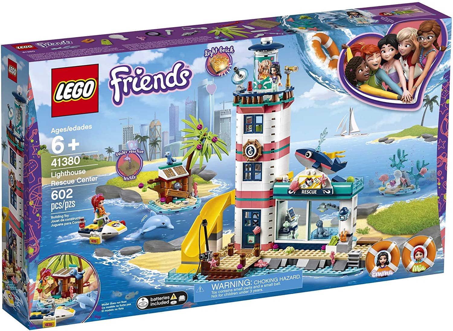 LEGO Friends Lighthouse Rescue Center 41380 Building Kit with Lighthouse Model and Tropical Island Includes Mini Dolls and Toy Animals for Pretend Play