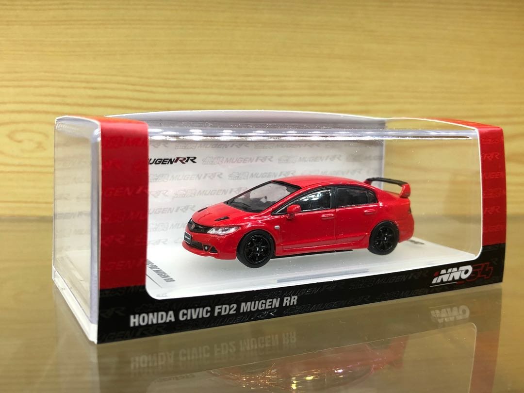 INNO64 1:64 Diecast Model Car - Honda Civic FD2 Mugen RR Red