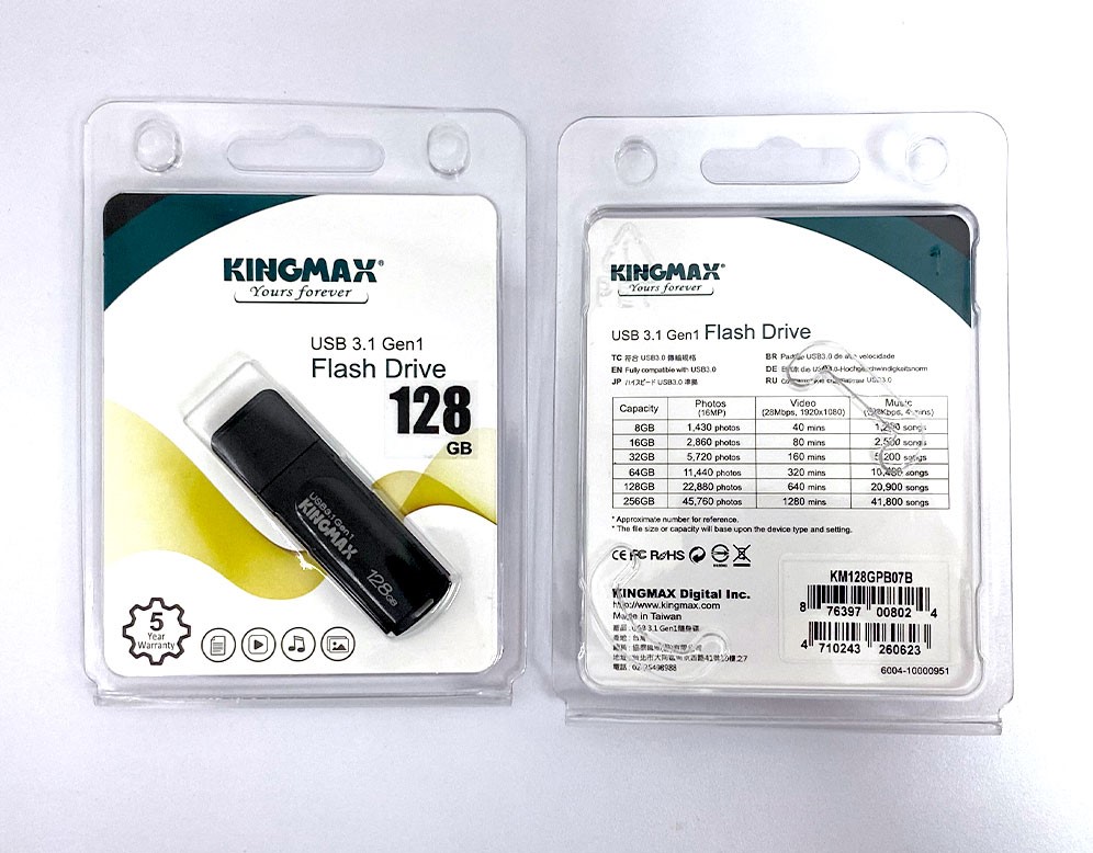 Kingmax PB-07 128GB USB 3.1 Flash Drive Black Color KM128GPB07B