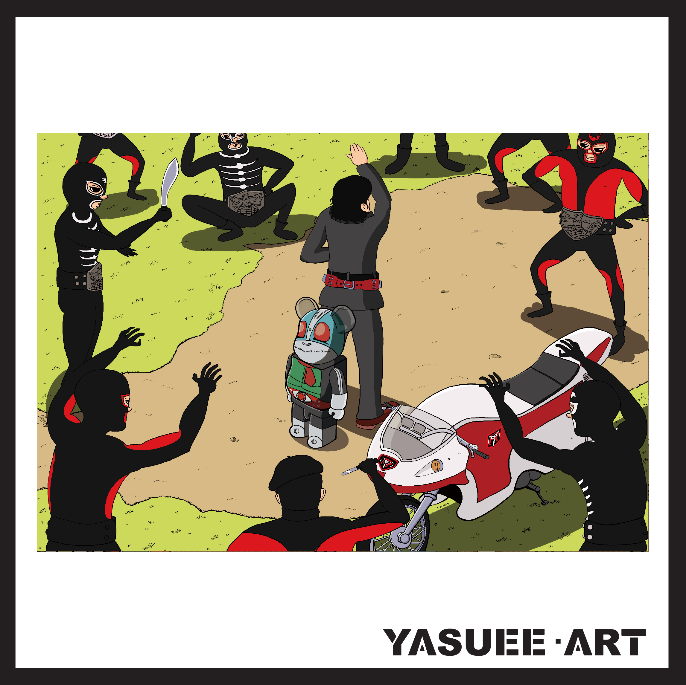 Kamen Rider No.1 be@rbrick 1000% story bearbrick art paint (297 x 420 mm) 50 pcs limited