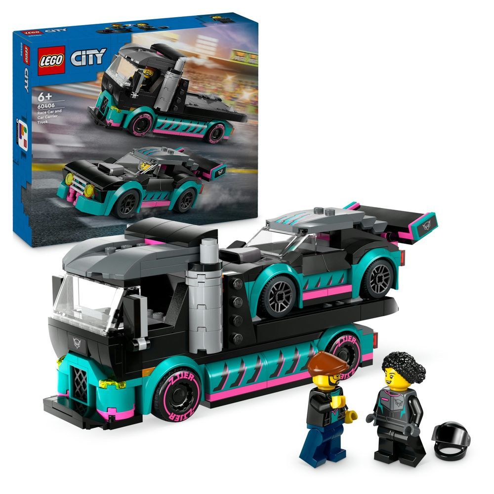 LEGO City Series 60406 Race Car and Car Carrier Truck