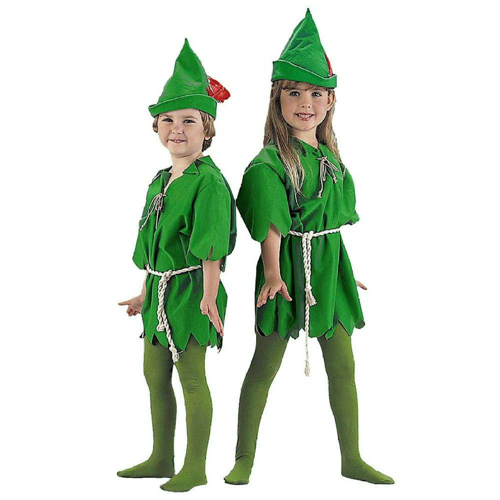 Peter Pan ELF Robin Hood Unisex Kids Book Week Fancy Costume Age 4-6