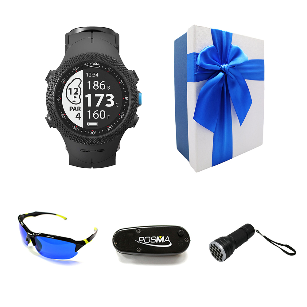 Posma GB3B Golf Triathlon Multi Sport GPS Watch Range Finder Deluxe Gift Set