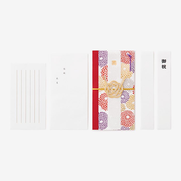 SO-SU-U Birthday Wedding Celebration Gift Envelop Chrysanthemum gold leaf - Made in Japan