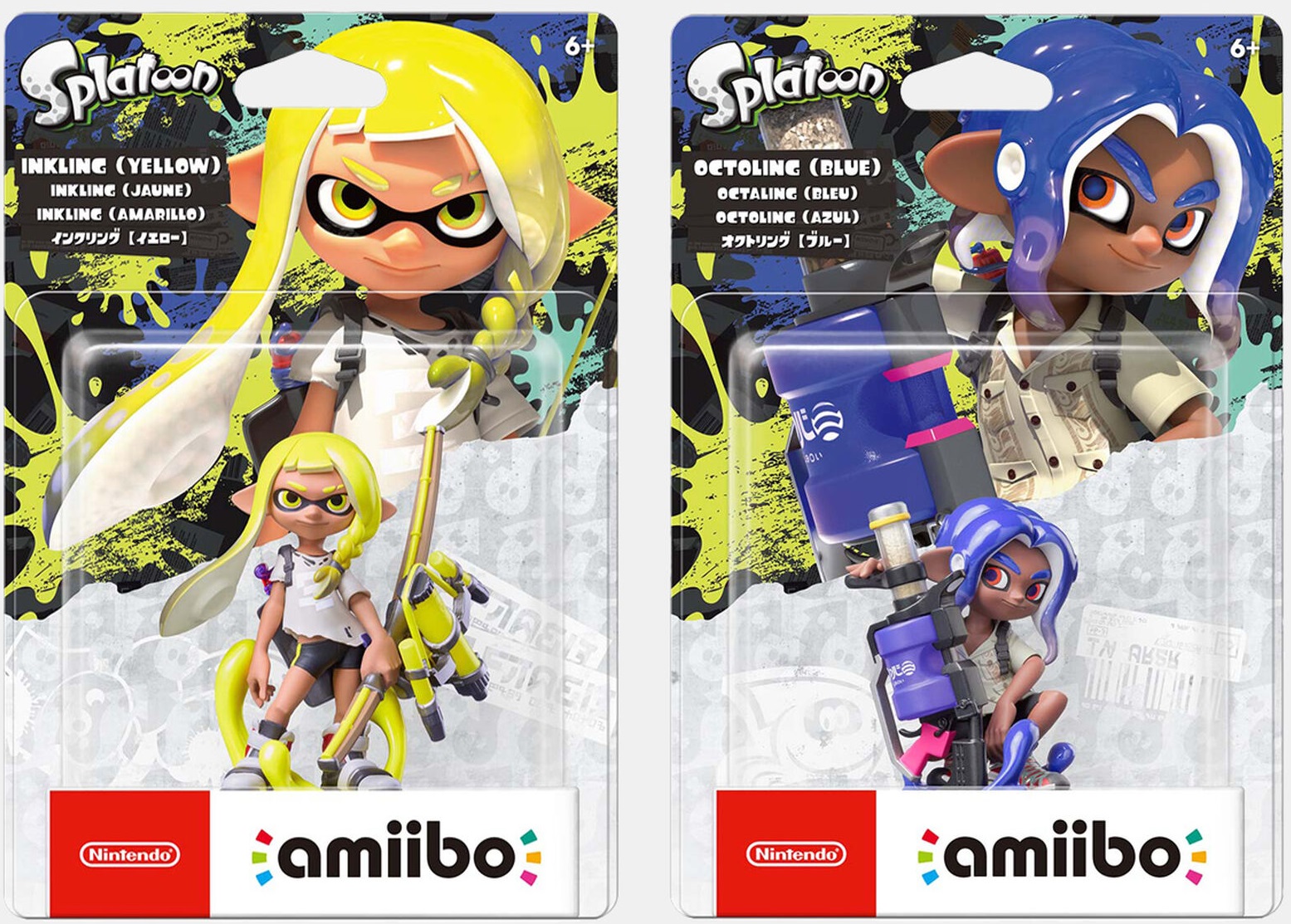 Nintendo Amiibo Splatoon 3 - Octoling (Blue) + Inkling (Yellow) Figure Switch NS