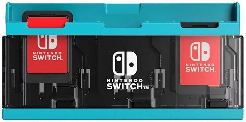 Nintendo Switch Hori NS Push Open Game Card Storage Box (6pcs) (Blue)