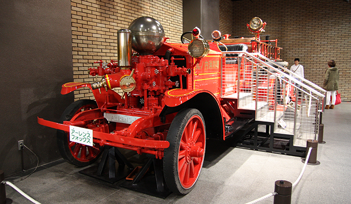 An antique fire truck at the Fire Museum