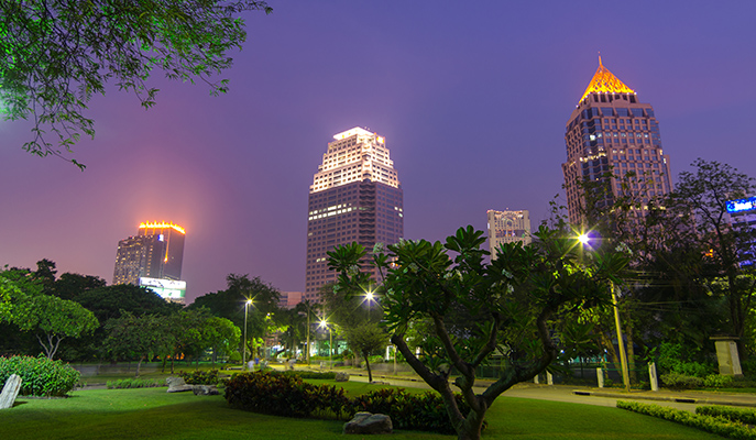 Lumpini Park at night