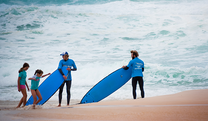 Surfing at Bondi Beach