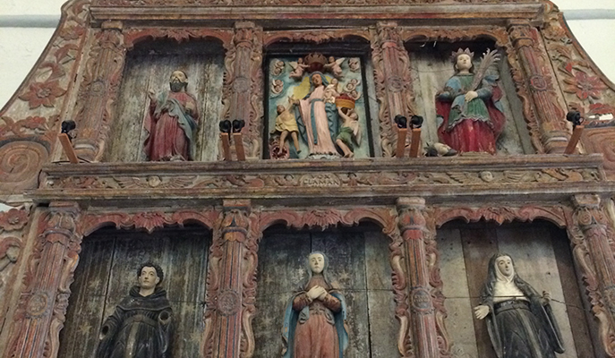 A retablo at Santa Monica Parish Church