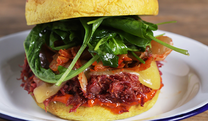 Kim & Reuben burger at The Wild Poppy