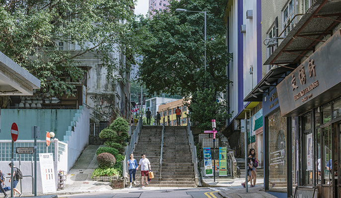 A leafy alley in Tai Ping Shan
