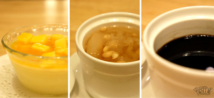 Mango Pudding, Double Boiled Tianjin Pear w/ Tangerine Tea (Cold), Chinese Herbal Jelly dim-sum_dessert