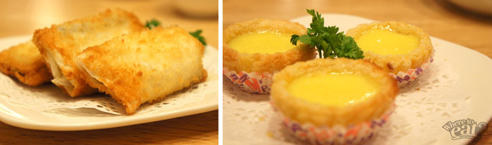 Crispy Red Bean w/ Banana, Egg Tart dim-sum_egg-tart