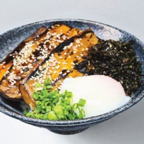 Miso Glazed Eggplant Don w Sous Vide Egg