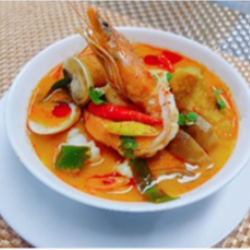 Tom Yum Soup ( Red Thick - Based) Seafood/ Chicken/ Pork
