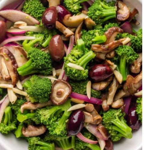 Mushroom and Broccoli Salad Bowl