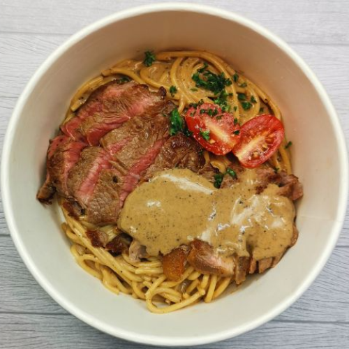 Creamy Pepper Beef Striploin Pasta