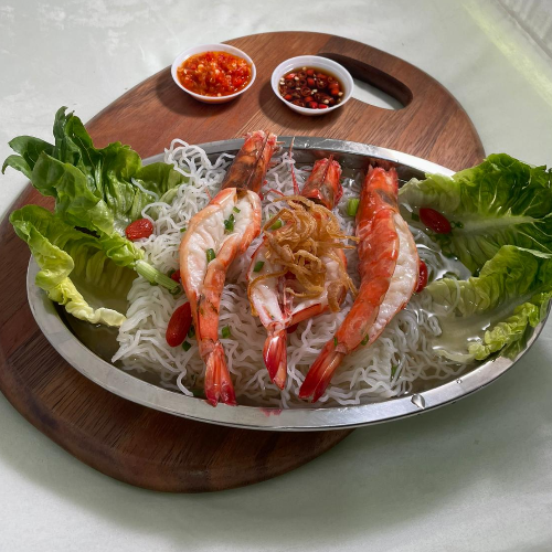Steam Prawns with Rice