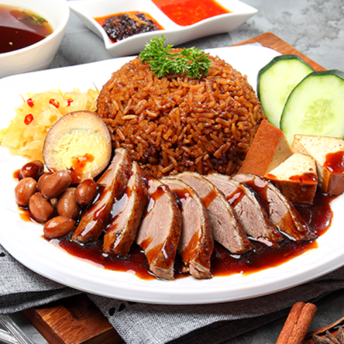 Braised Duck Rice w/ Egg & Tofu