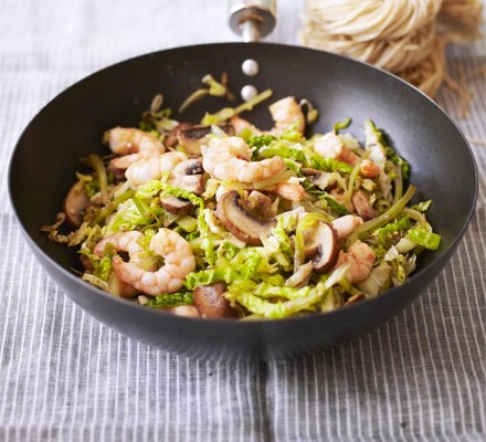 Prawn & Mushroom Aglio Olio Pasta (Chef B Western Delight #01-38 - Amoy FC)