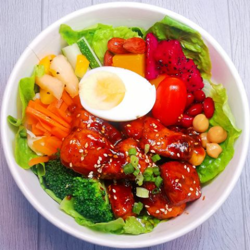 Glazed Miso Salmon Green Bowl